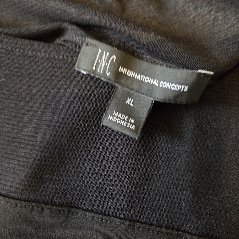 INC International Concepts Sheer Sleeve Black Top - Picture 4 of 4